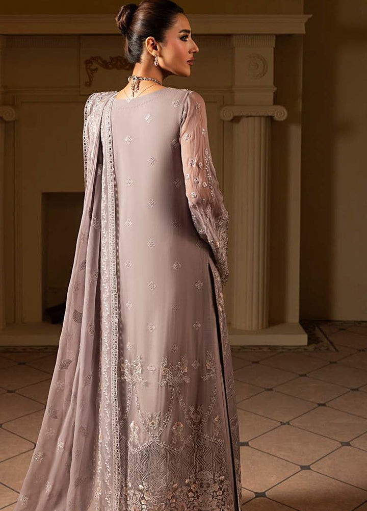 Aashnai by Lavish Embroidered Chiffon Suits Unstitched 3 Piece LVP24AC D-05 Dusty Rose - Formals Collection