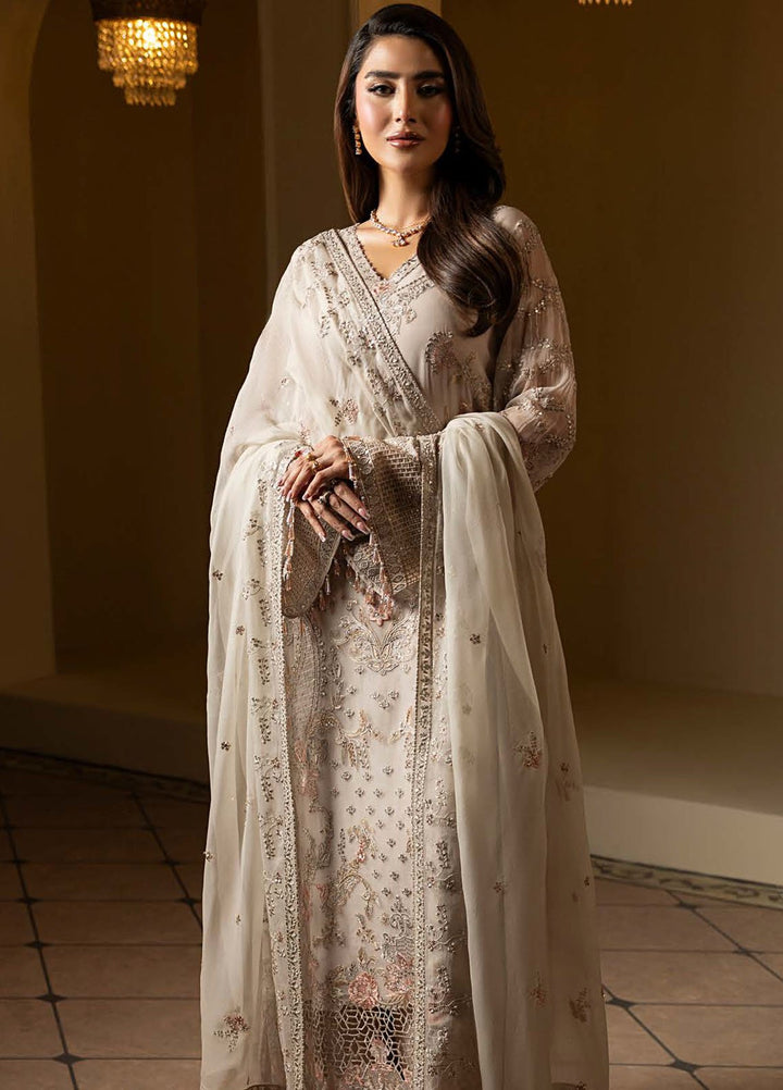 Aashnai by Lavish Embroidered Chiffon Suits Unstitched 3 Piece LVP24AC D-09 Snowfall Dreams - Formals Collection