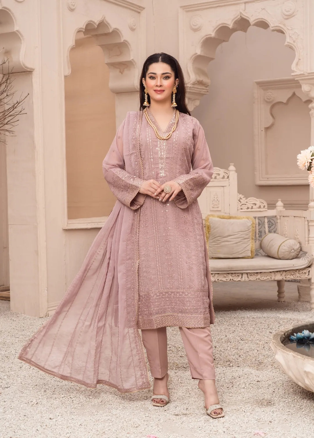 Abaan Zohan Pret Embroidered Chiffon 3 Piece Suit Aashna