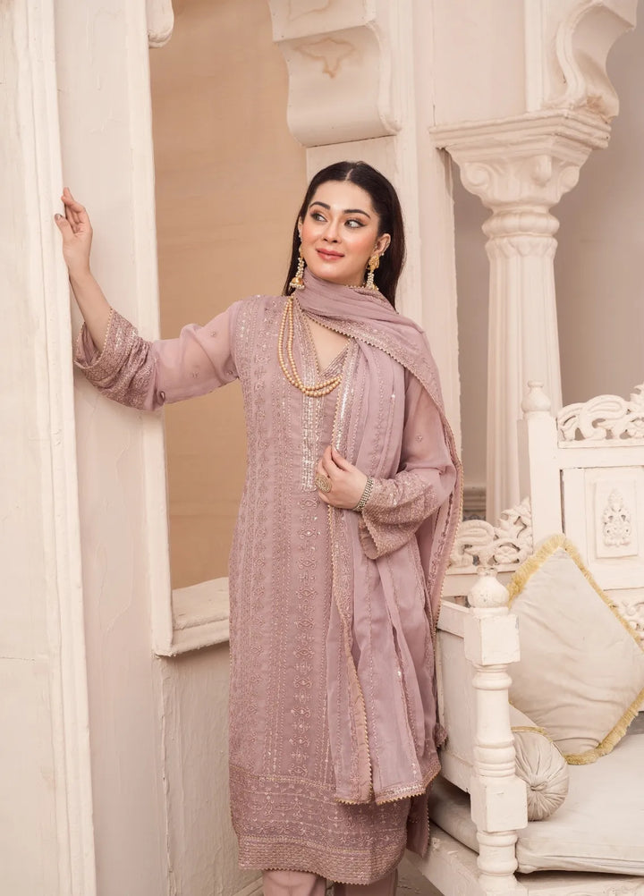 Abaan Zohan Pret Embroidered Chiffon 3 Piece Suit Aashna