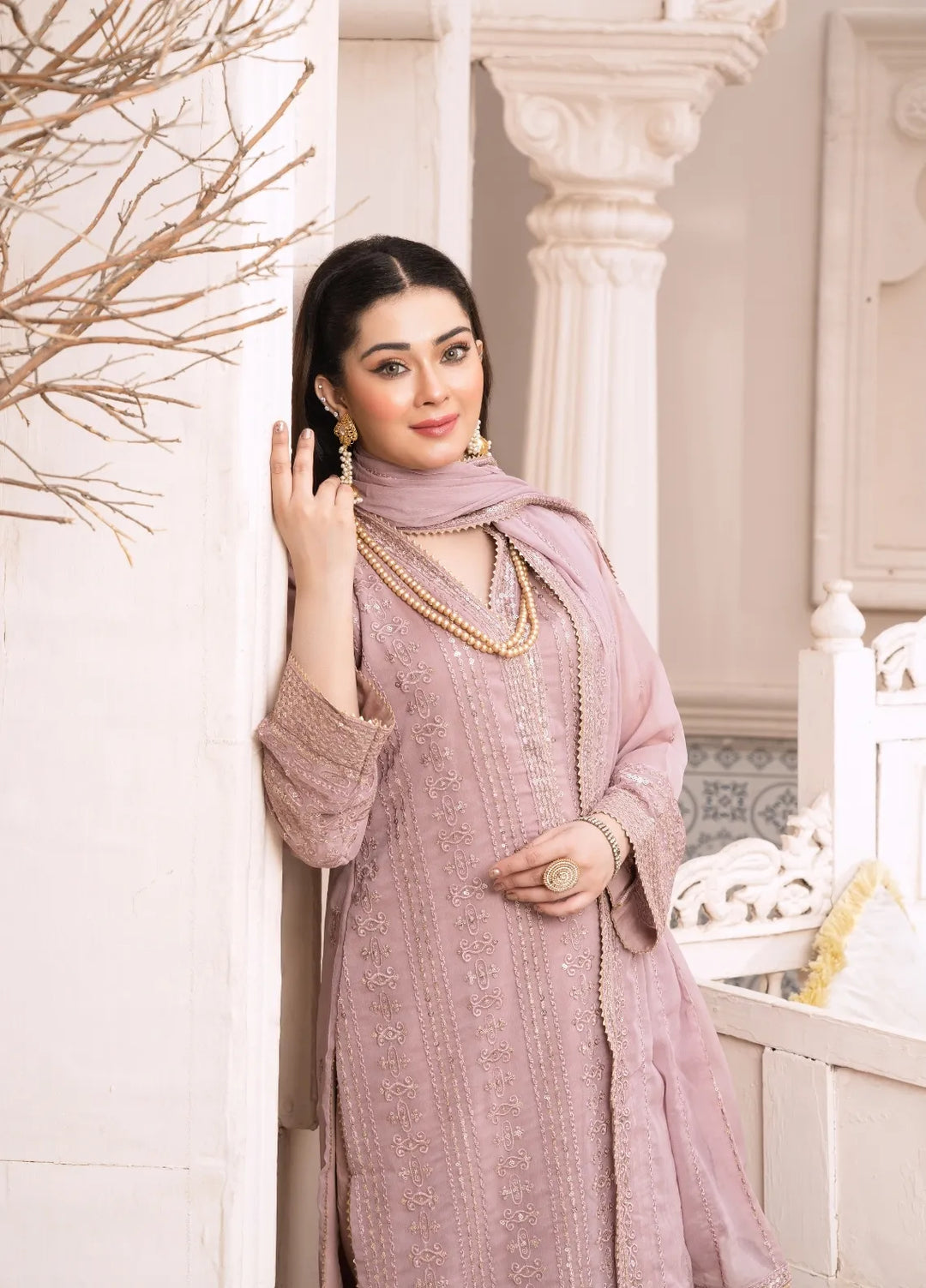 Abaan Zohan Pret Embroidered Chiffon 3 Piece Suit Aashna