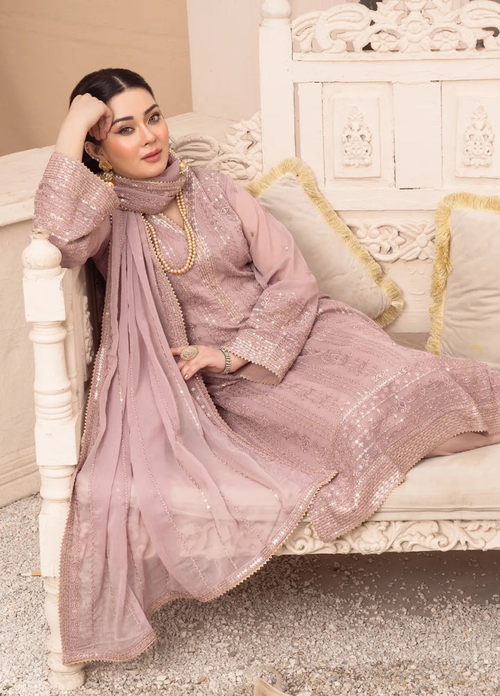 Abaan Zohan Pret Embroidered Chiffon 3 Piece Suit Aashna