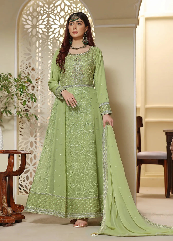 Abaan Zohan Pret Embroidered Chiffon 3 Piece Suit Mehraab Mint Green