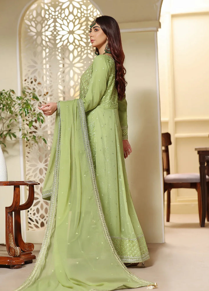 Abaan Zohan Pret Embroidered Chiffon 3 Piece Suit Mehraab Mint Green