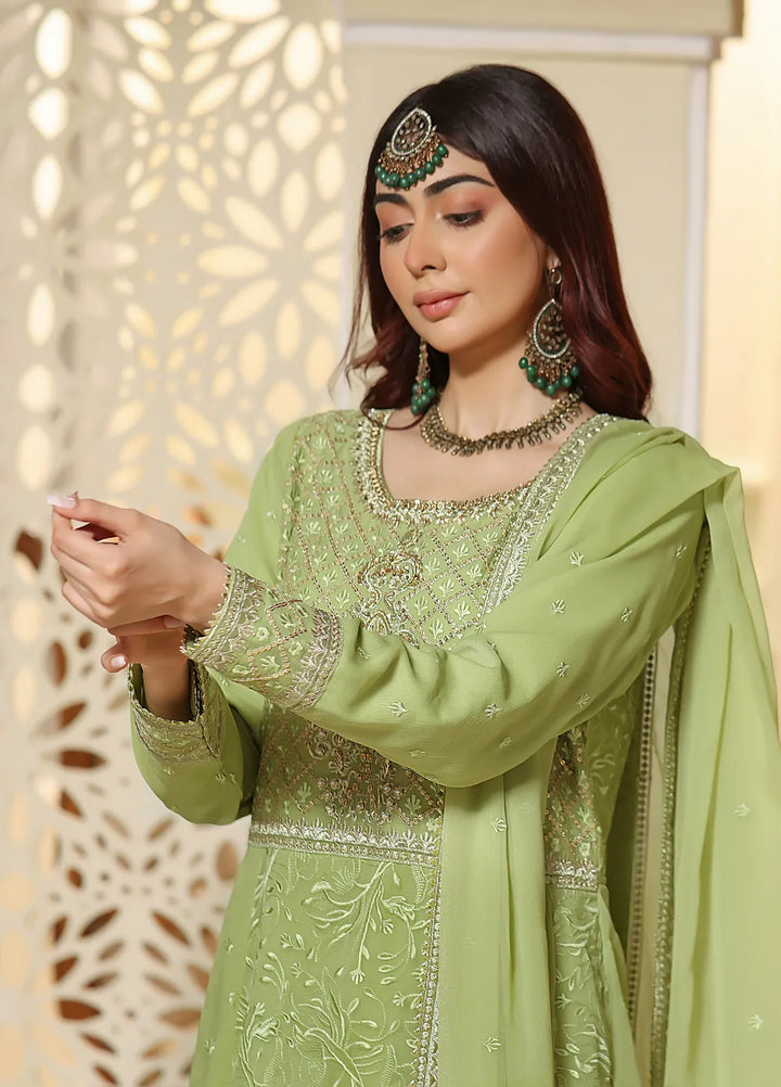 Abaan Zohan Pret Embroidered Chiffon 3 Piece Suit Mehraab Mint Green
