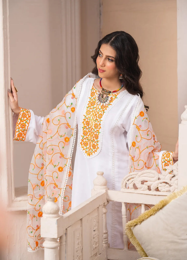 Abaan Zohan Pret Embroidered Raw Silk 3 Piece Suit Abr