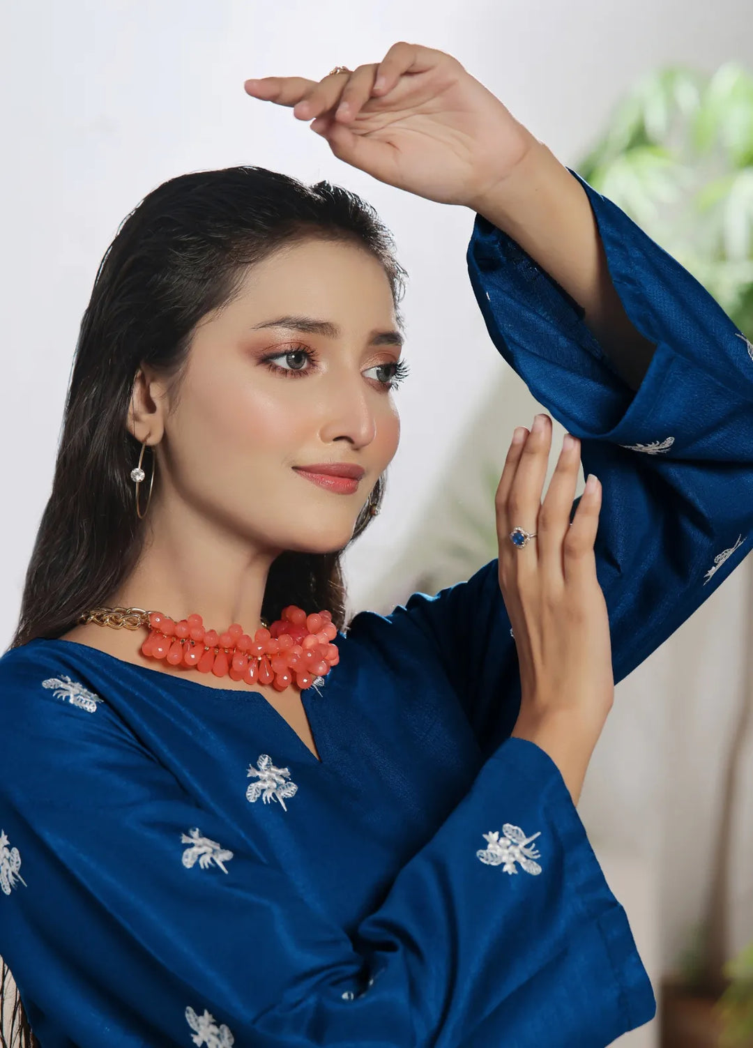 Abaan Zohan Pret Embroidered Raw Silk 3 Piece Suit Akkas Peacock