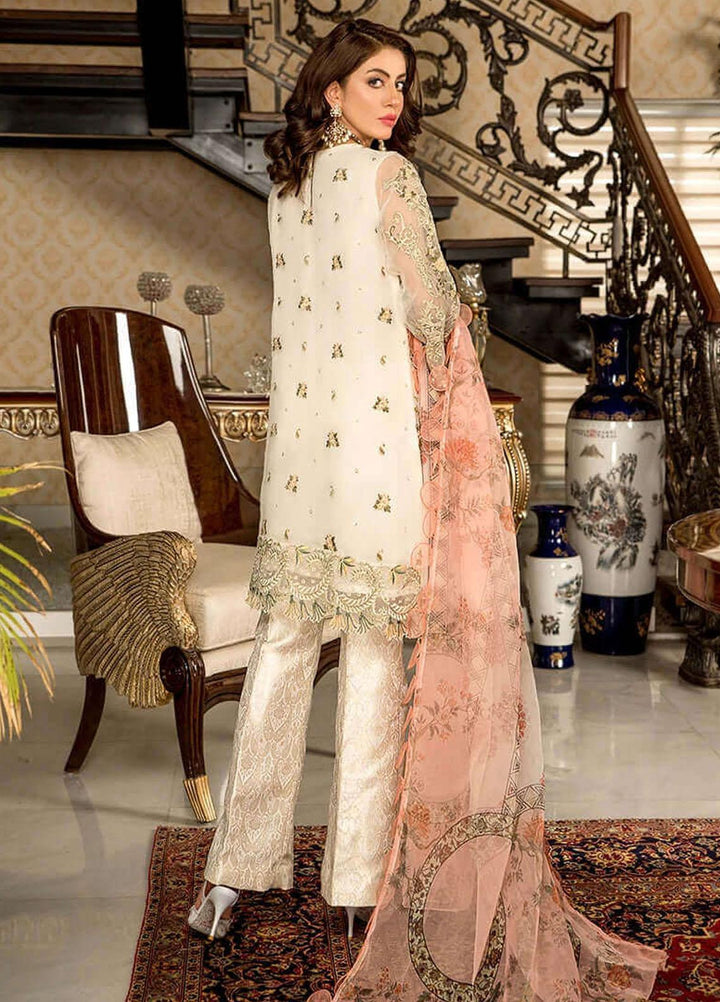 Aroshi Luxury Pret  Organza 3 Piece Suit ASH22AZ PEARL