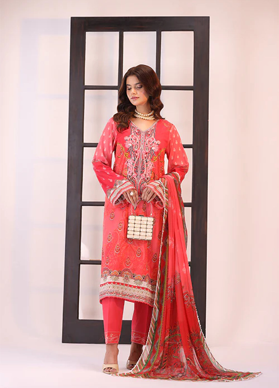 La Elise Women Unstitched Embroidered Lawn 3 Piece Suit 0001202 Effie - Casual Collection