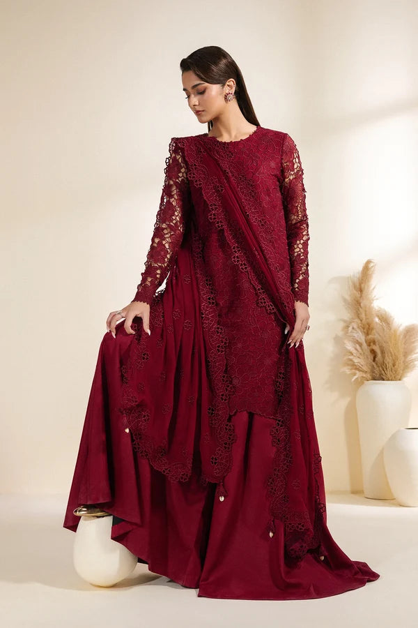 Meraki by Zarif Unstitched Embroidered Chiffon 3 Piece Suit ZR26UCM ADAAB 03 - Festive Collection