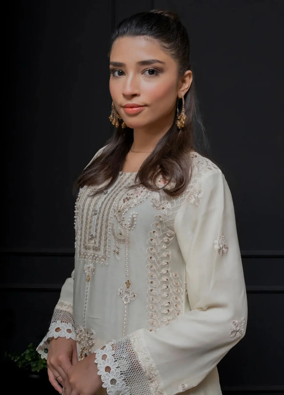 Adam Couture Pret Embroidered Chiffon 3 Piece Suit Farizan