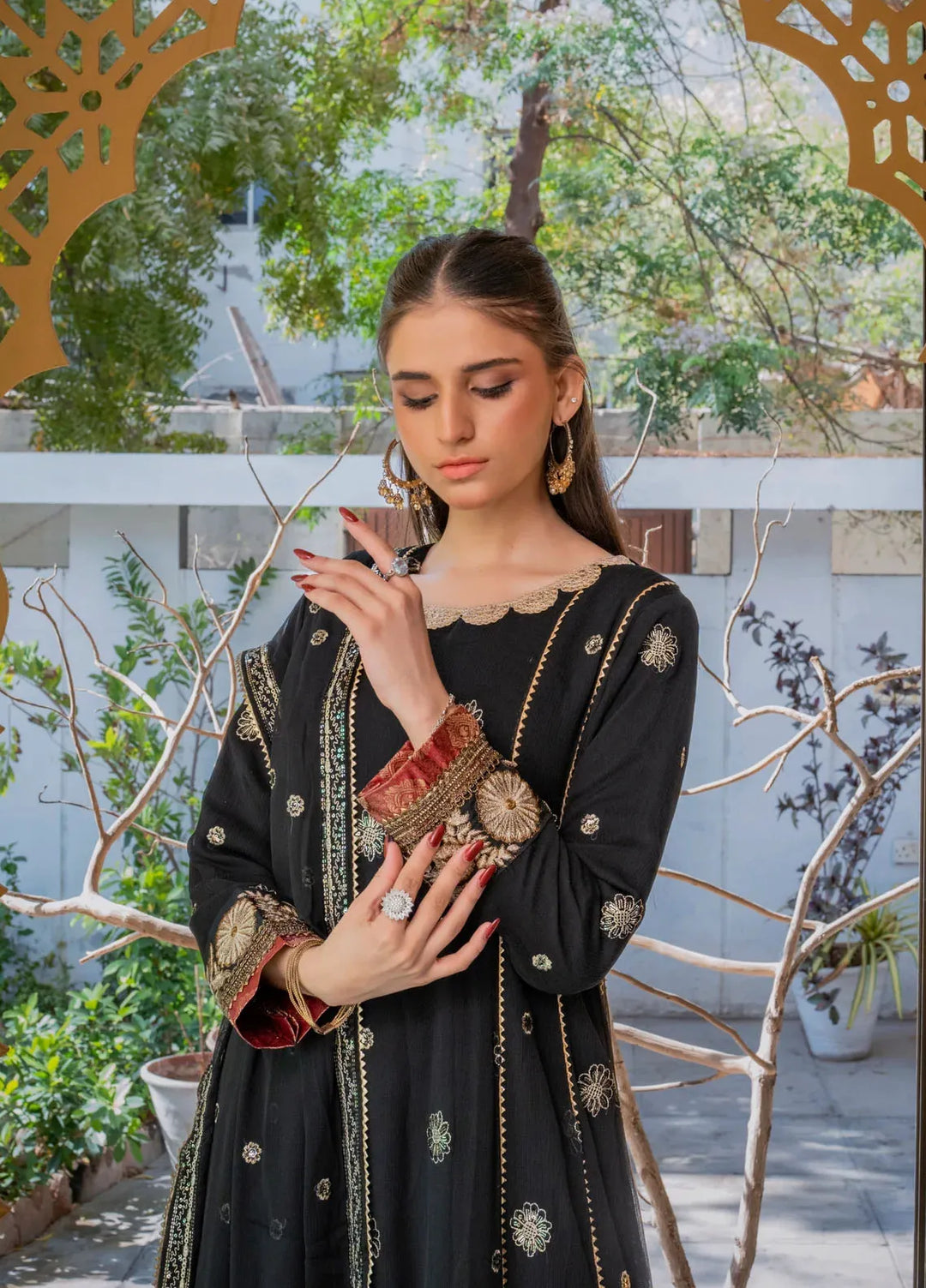 Adam Couture Pret Embroidered Chiffon 3 Piece Suit Soha