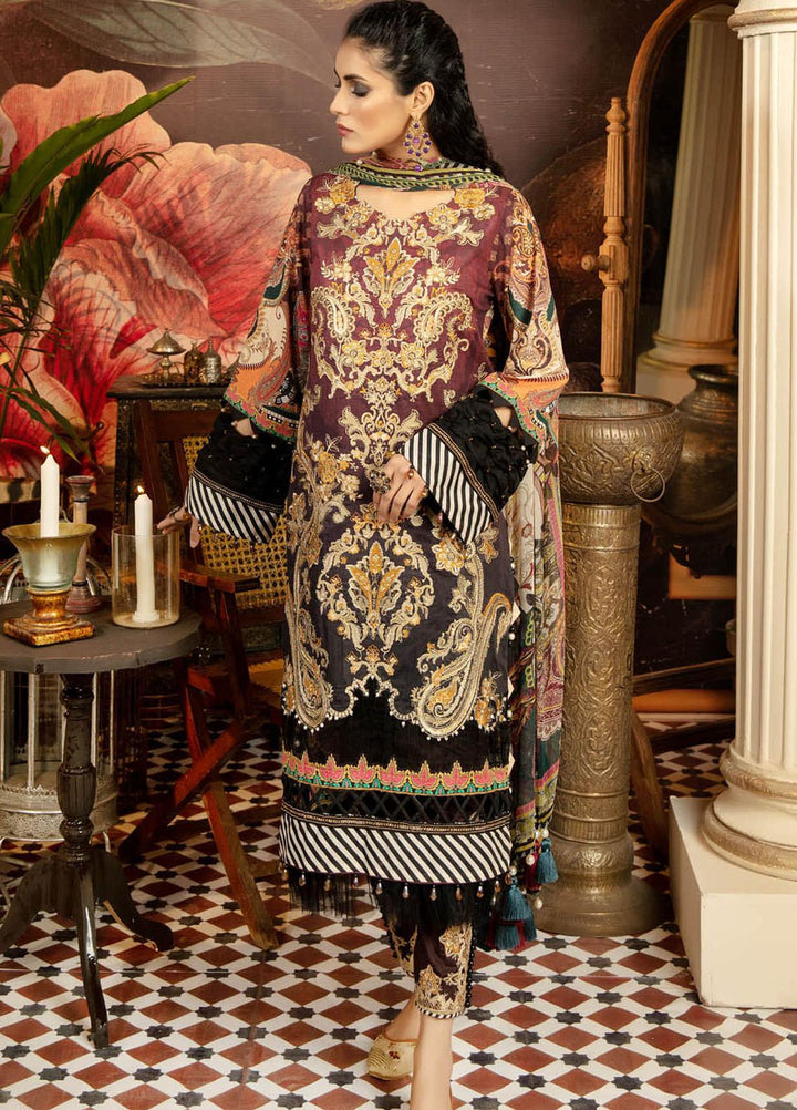 Adan's Libas Embroidered Lawn Suits Unstitched 3 Piece AL21EL D-01 - Summer Collection