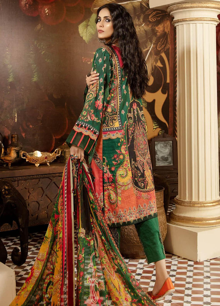 Adan's Libas Embroidered Lawn Suits Unstitched 3 Piece AL21EL D-02 - Summer Collection