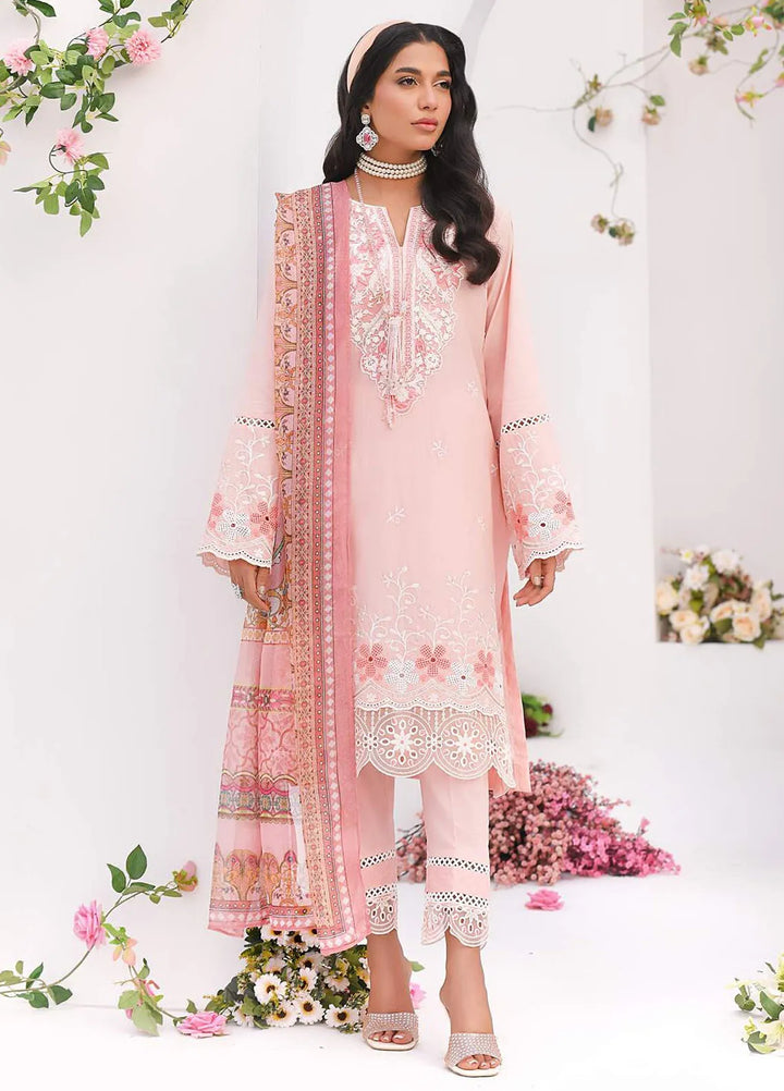 Addee Embroidered Lawn Suits Unstitched 3 Piece AD24QZ SM-034 Rabeet - Summer Collection