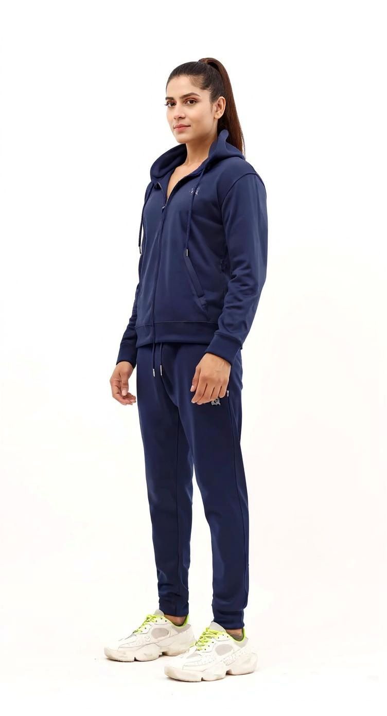 IQ Exclusive Women Winter Track Suit W-Sapphire Zipper Tracksuit