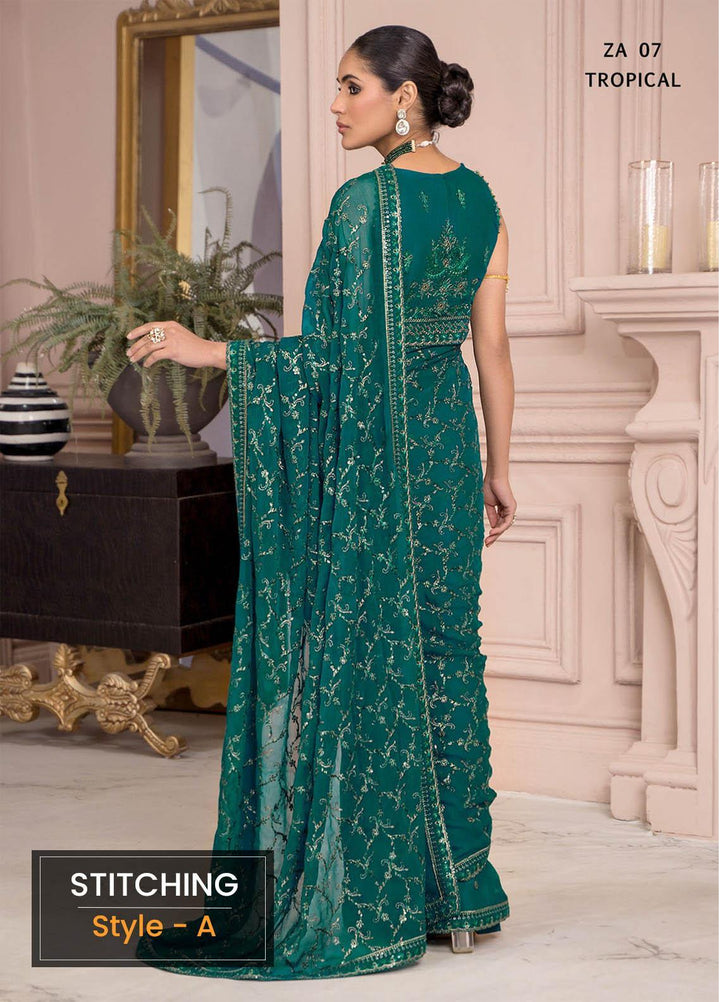 Afreen by Zarif Embroidered  Suits Unstitched 3 Piece ZF23A ZA-07 Tropical - Formal Collection