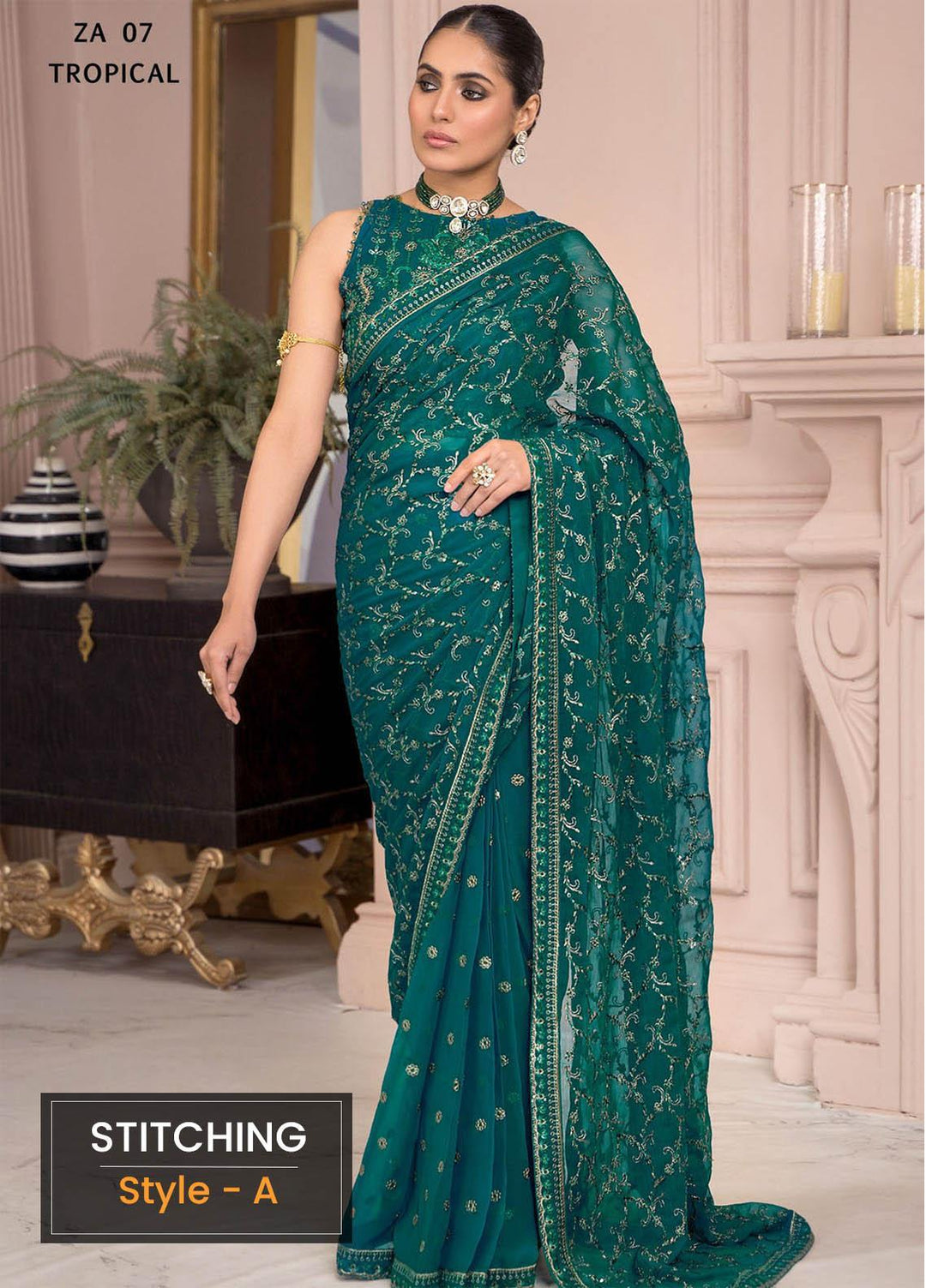 Afreen by Zarif Embroidered  Suits Unstitched 3 Piece ZF23A ZA-07 Tropical - Formal Collection
