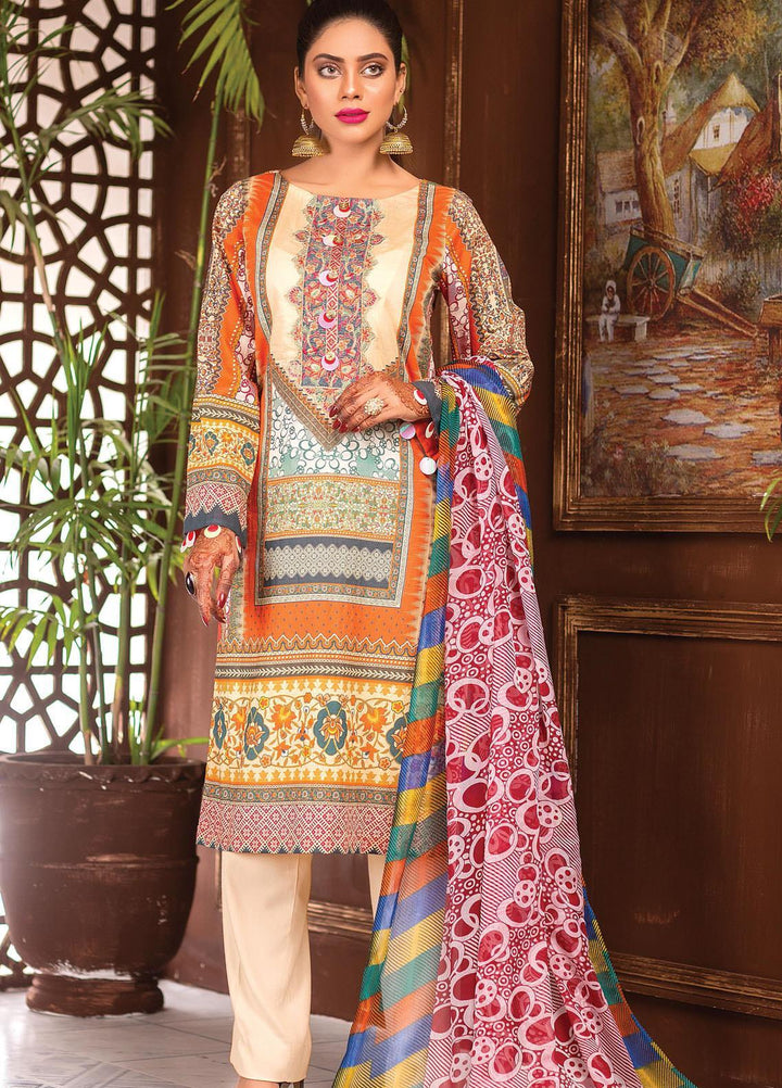 Afreen by Zebaish Embroidered Lawn Suits Unstitched 3 Piece ZSH21AR DE-10 - Summer Collection