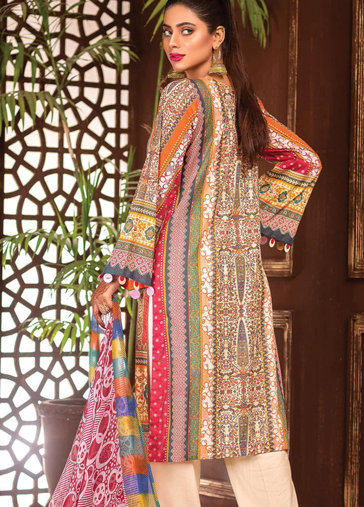 Afreen by Zebaish Embroidered Lawn Suits Unstitched 3 Piece ZSH21AR DE-10 - Summer Collection