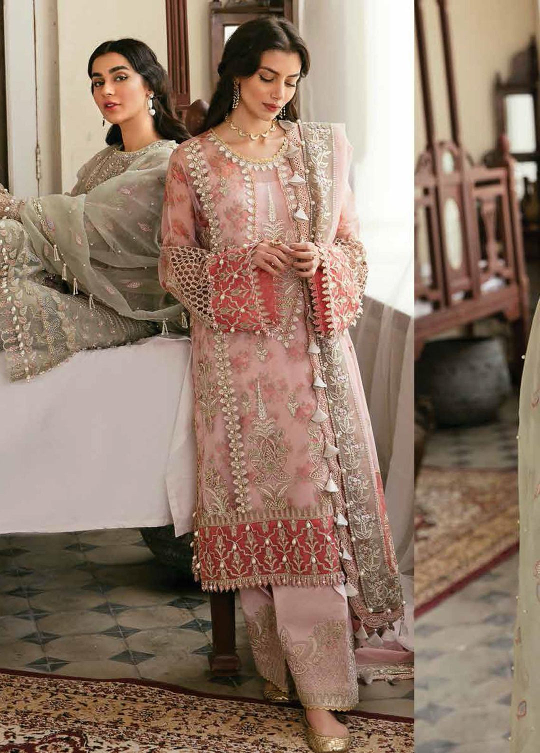 Dhoop Kinara By Afrozeh Embroidered  Suits Unstitched 3 Piece AF22DK 05 Gul Afshan - Luxury Formals Collection