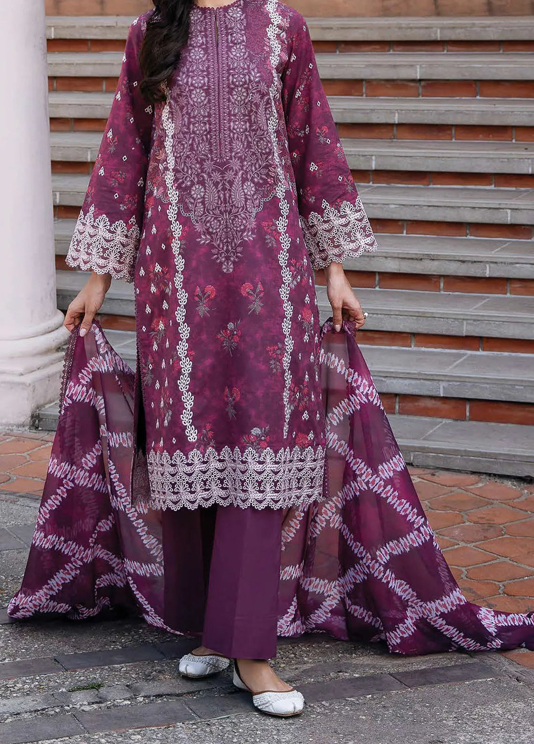 Afrozeh Embroidered Lawn Suit Unstitched 3 Piece AF25DH D-06 Anisa A - Summer Collection