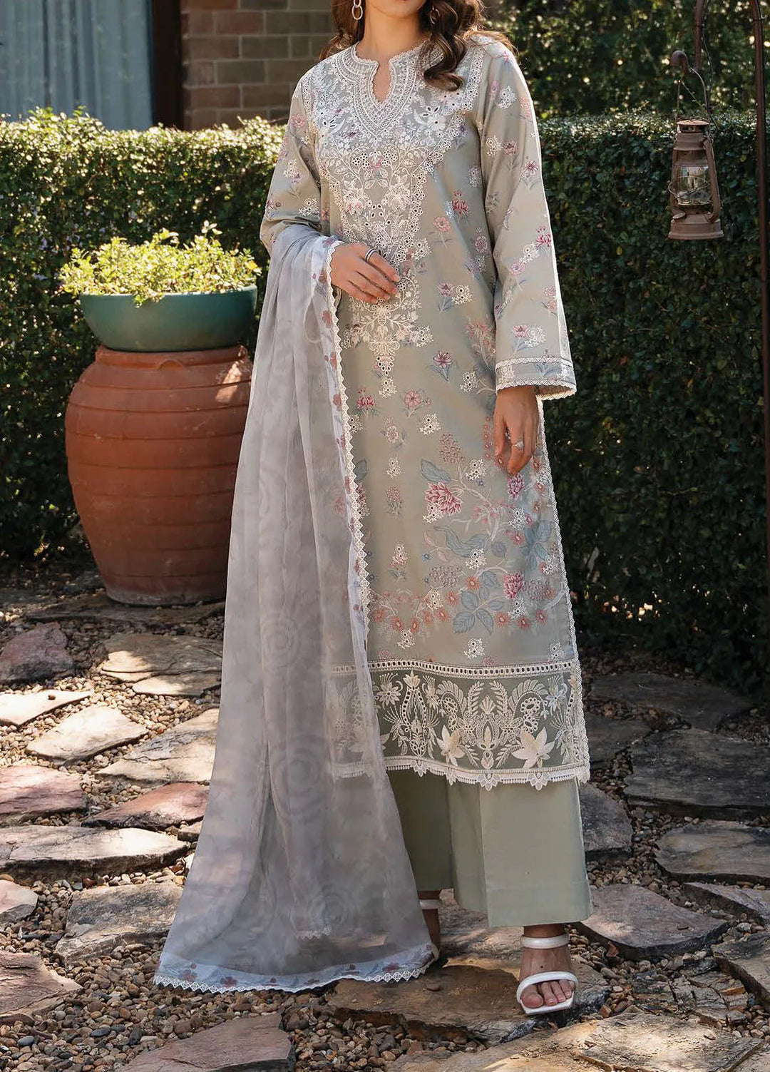 Afrozeh Embroidered Lawn Suit Unstitched 3 Piece AF25DH D-09 Maelis B - Summer Collection
