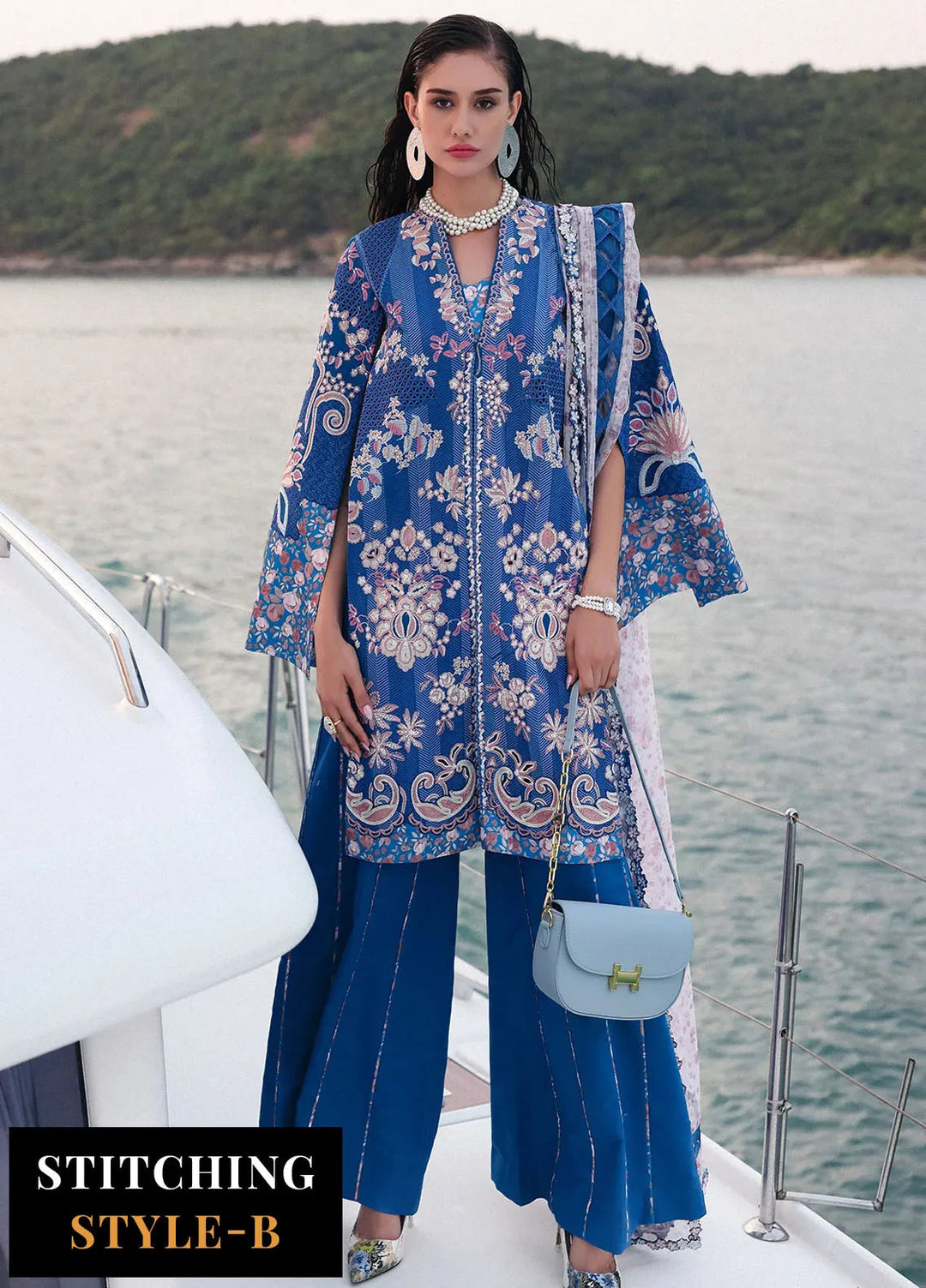 Afrozeh Embroidered Lawn Suits Unstitched 3 Piece AF25UL25 D-05 Eclipse - Luxury Collection