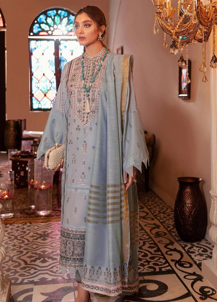 Gul Bahar By Afrozeh Embroidered Lawn Suits Unstitched 3 Piece AF21GB 03 Surmai - Festive Collection