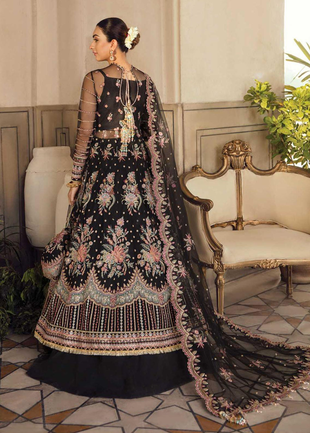 La Fuchsia By Afrozeh Embroidered Net Suits Unstitched 3 Piece AF22WD 08 Kezia - Wedding Collection
