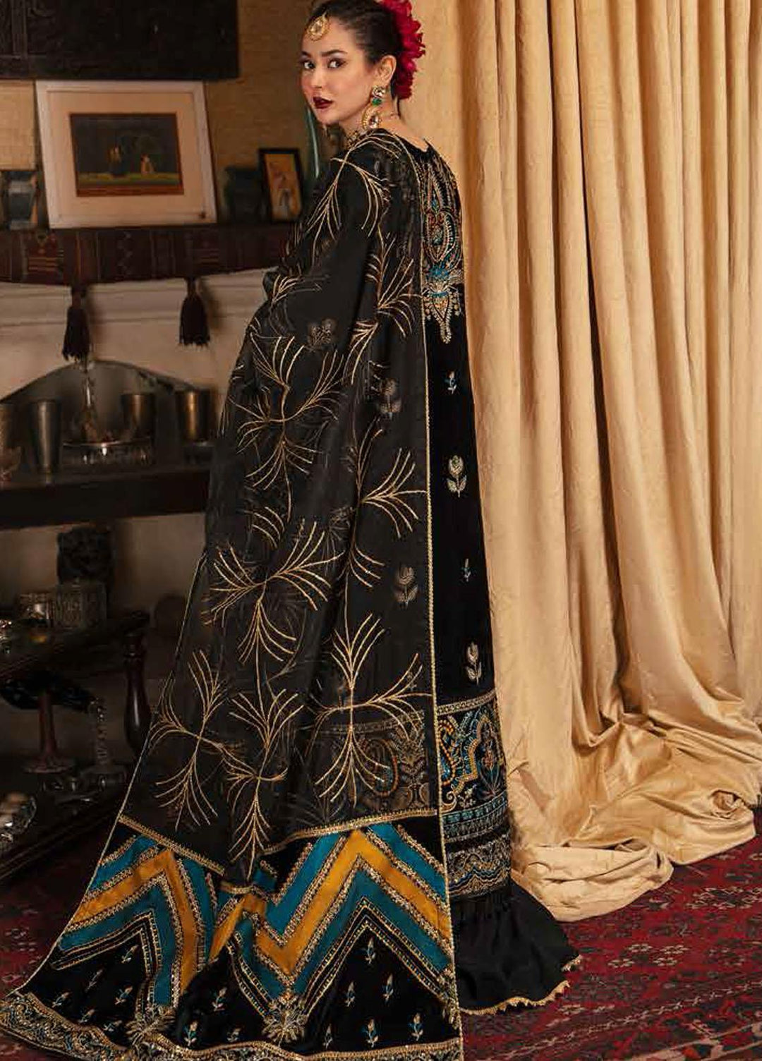 Nagma By Afrozeh Embroidered Velvet Suits Unstitched 3 Piece AF21NV 07 Shehrbano - Luxury Collection
