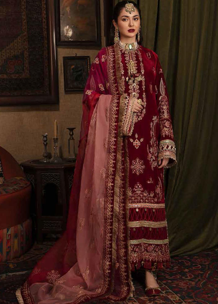 Nagma By Afrozeh Embroidered Velvet Suits Unstitched 3 Piece AF21NV 09 Zeenat - Luxury Collection