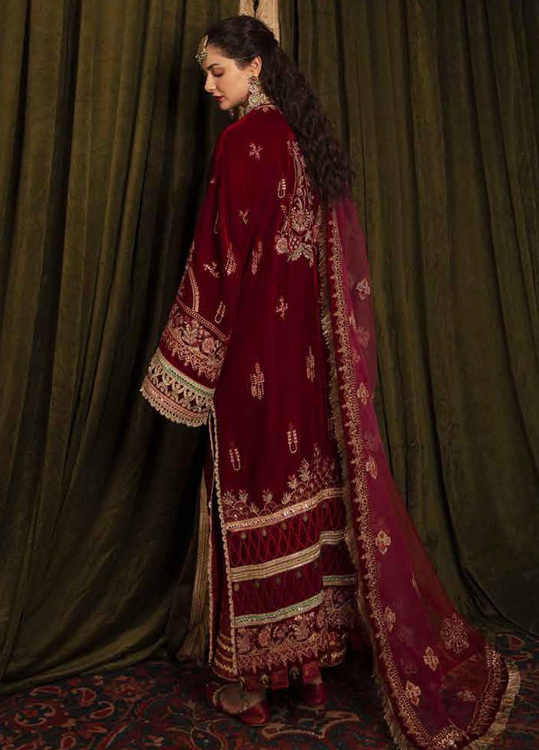 Nagma By Afrozeh Embroidered Velvet Suits Unstitched 3 Piece AF21NV 09 Zeenat - Luxury Collection