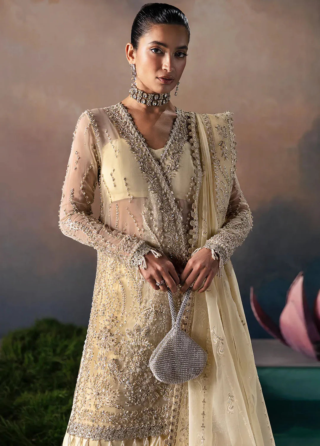 Afrozeh Pret Embroidered 4 Piece Suit Luana