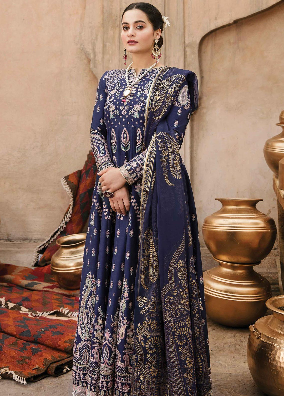 Shabnami By Afrozeh Embroidered Lawn Suits Unstitched 3 Piece AF22S 04 Dur-e-Khanai - Festive Collection