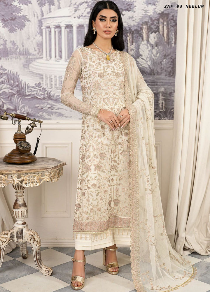 Afsanah by Zarif Embroidered  Suits Unstitched 3 Piece ZR25UF ZAF 03 Neelum - Formals Collection