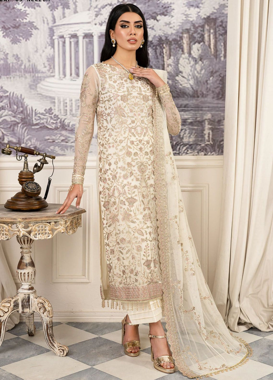 Afsanah by Zarif Embroidered  Suits Unstitched 3 Piece ZR25UF ZAF 03 Neelum - Formals Collection