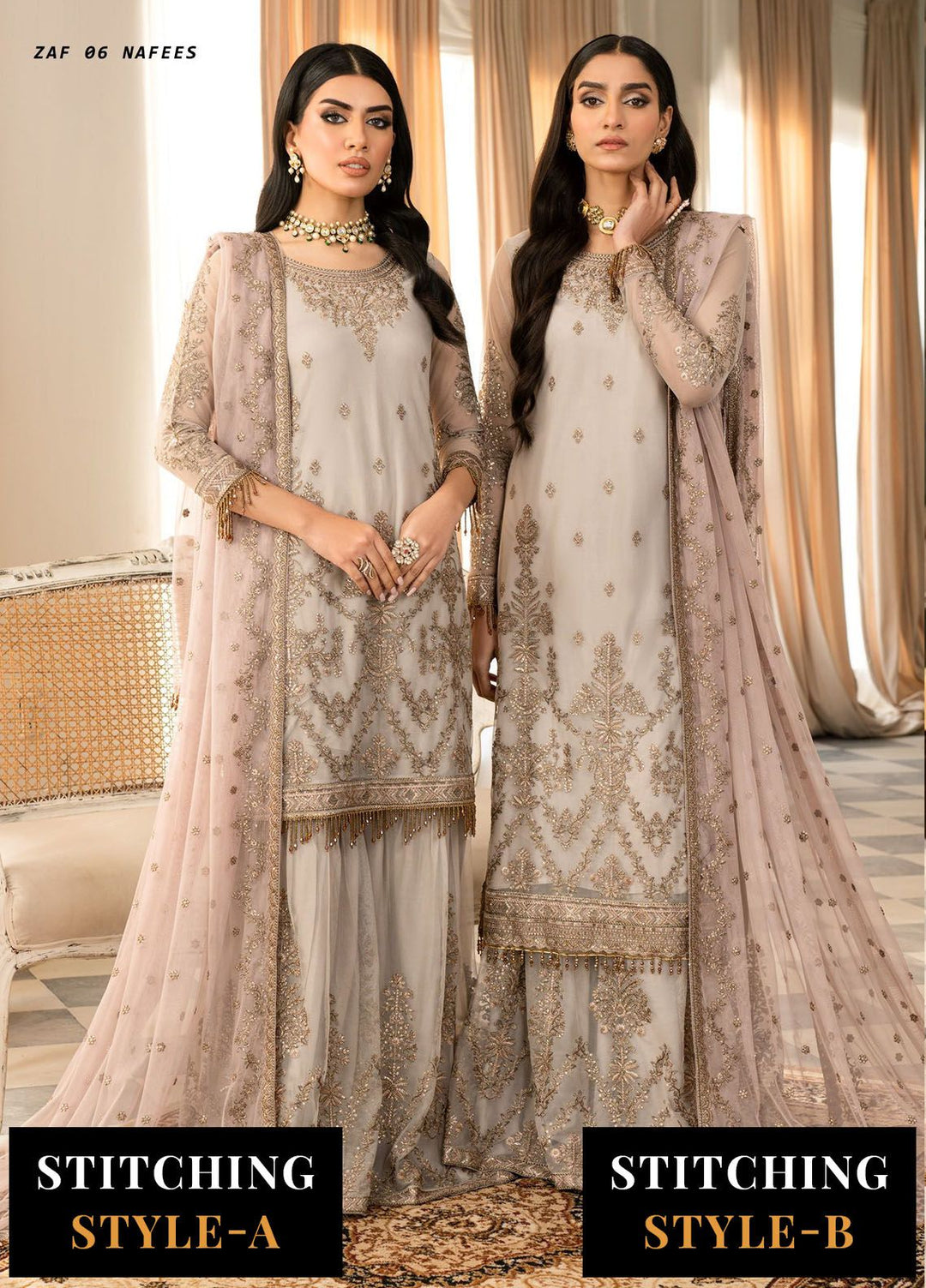 Afsanah by Zarif Embroidered  Suits Unstitched 3 Piece ZF24AF ZAF 06 Nafees - Formals Collection