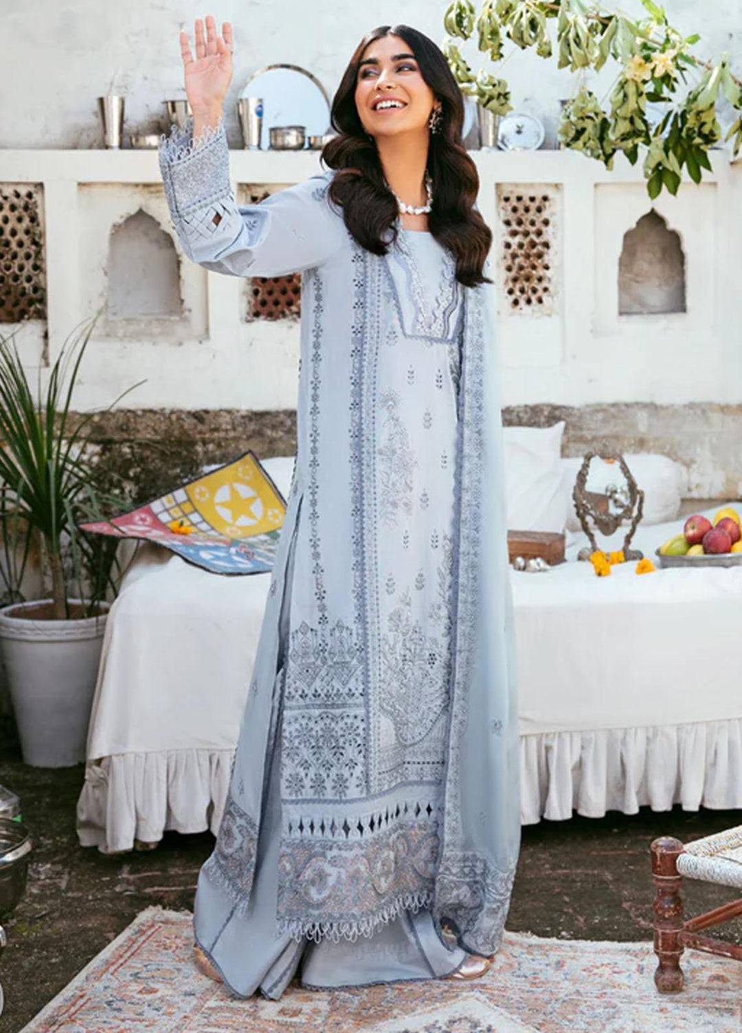 Afsanay By Florent Embroidered Khaddar Suits Unstitched 3 Piece FL23LCK FLK-1B - Winter Collection