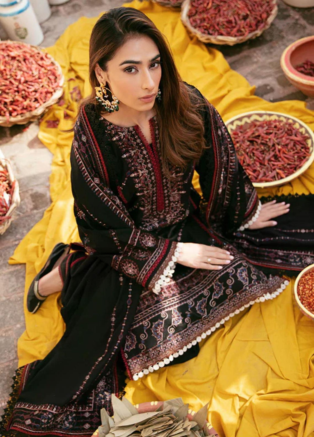 Afsanay By Florent Embroidered Khaddar Suits Unstitched 3 Piece FL23LCK FLK-6A - Winter Collection