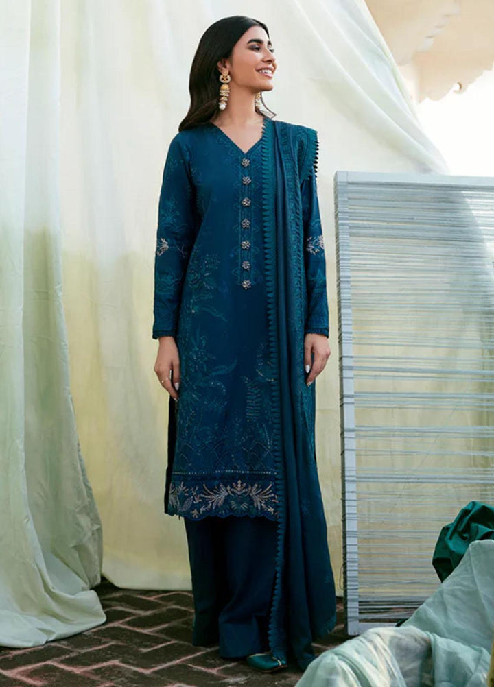 Afsanay By Florent Embroidered Khaddar Suits Unstitched 3 Piece FL23LCK FLK-8A - Winter Collection