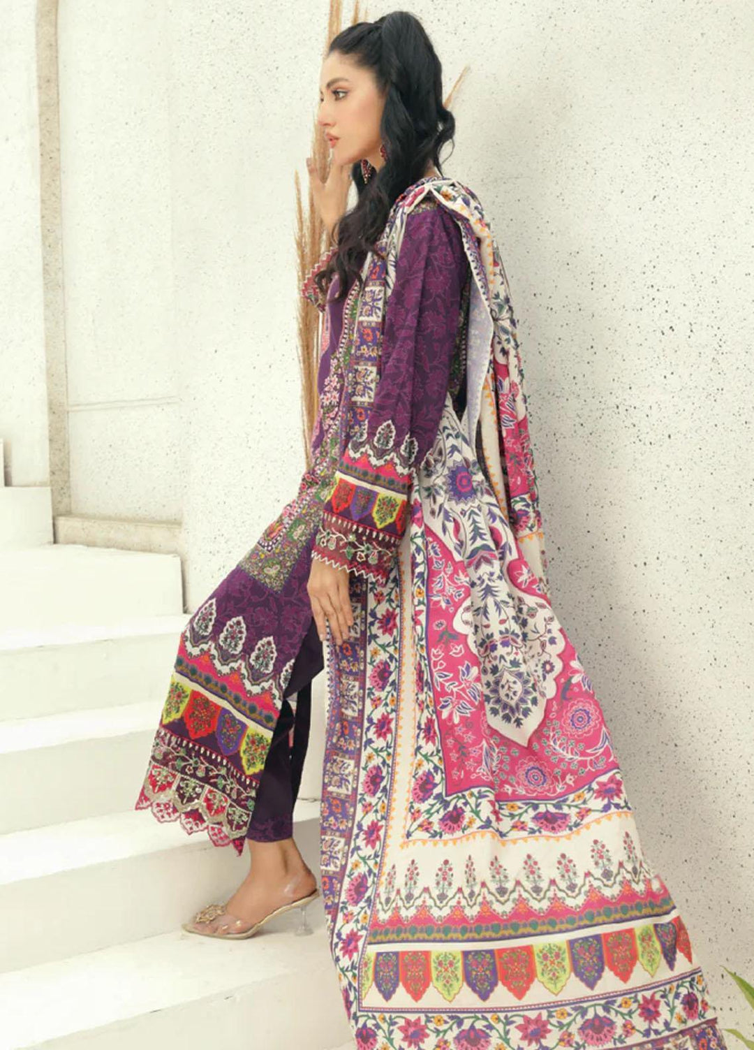 Afsaneh By AY Textile Embroidered Lawn Suits Unstitched 3 Piece AYT24A AY-014 - Spring / Summer Collection