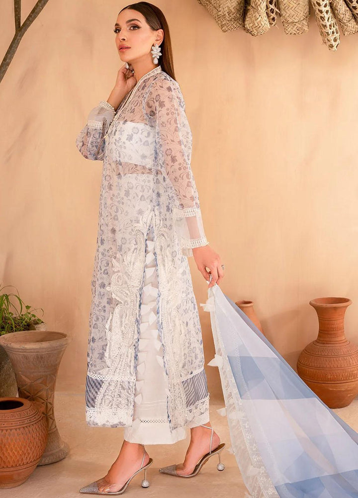 Afshan By Zoya & Fatima Embroidered Organza Suits Unstitched 4 Piece ZOF23A Sahiba - Eid Collection