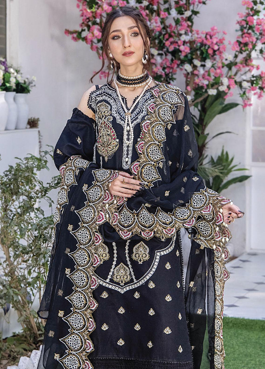 Afsoon By Humdum Embroidered Swiss Lawn Suits Unstitched 3 Piece HD23AF D4 - Summer Collection