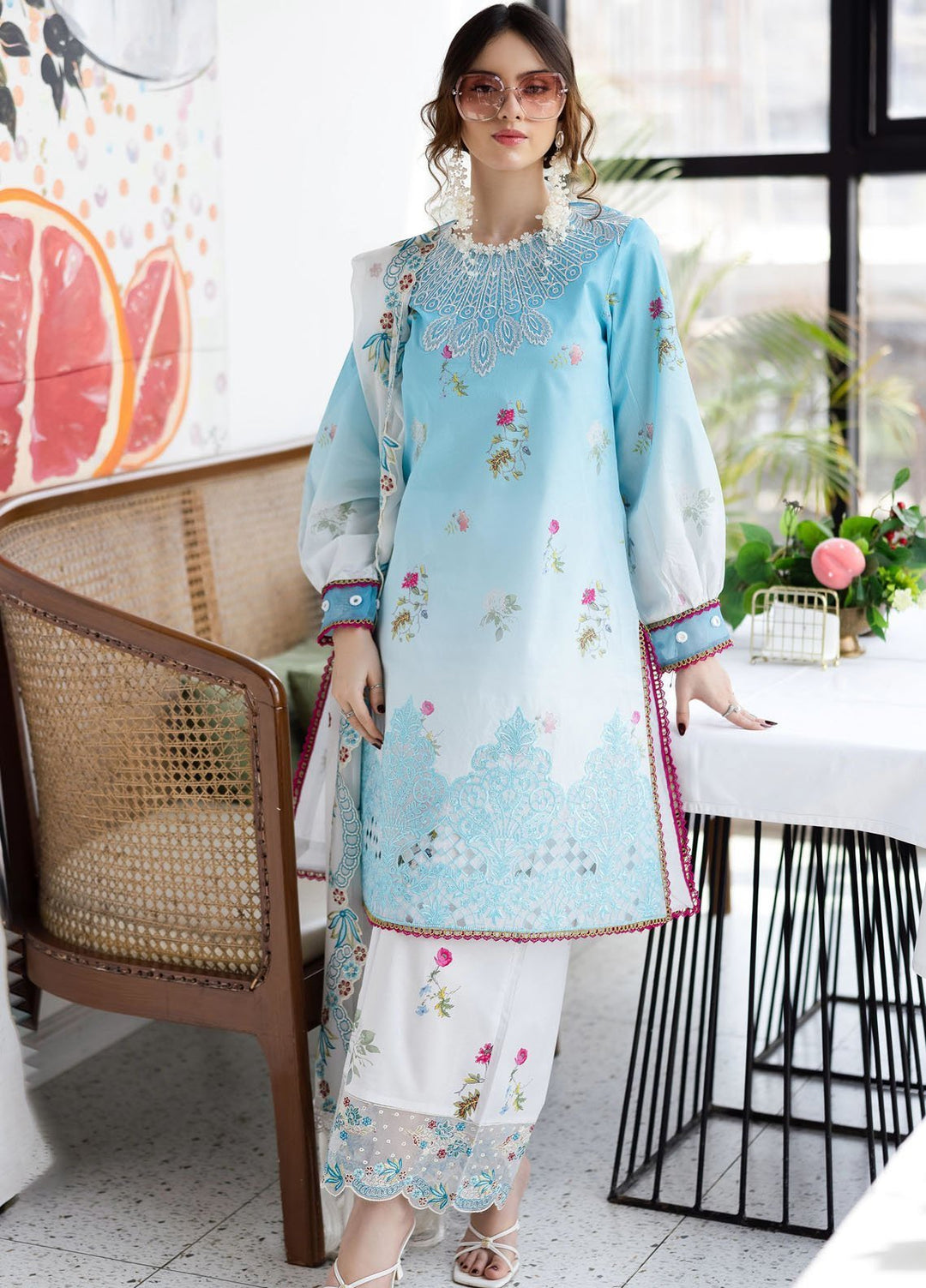 Afterhours by Mahnur Embroidered Lawn Suits Unstitched 3 Piece MN25AH D-11 Pastel Pop - Summer Collection