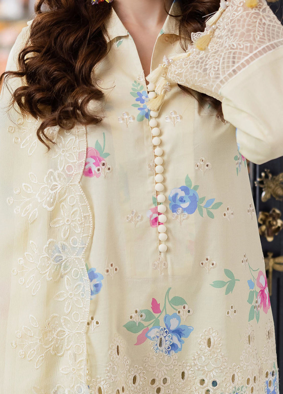 Afterhours by Mahnur Embroidered Lawn Suits Unstitched 3 Piece MN25AH D-3 Lime Lush - Summer Collection