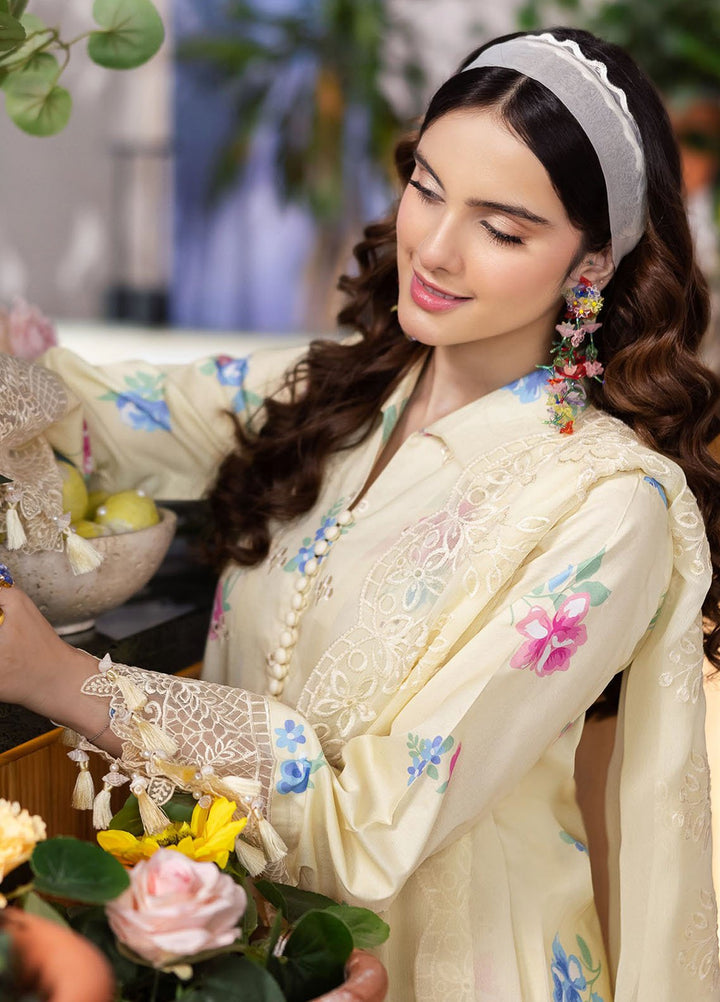 Afterhours by Mahnur Embroidered Lawn Suits Unstitched 3 Piece MN25AH D-3 Lime Lush - Summer Collection