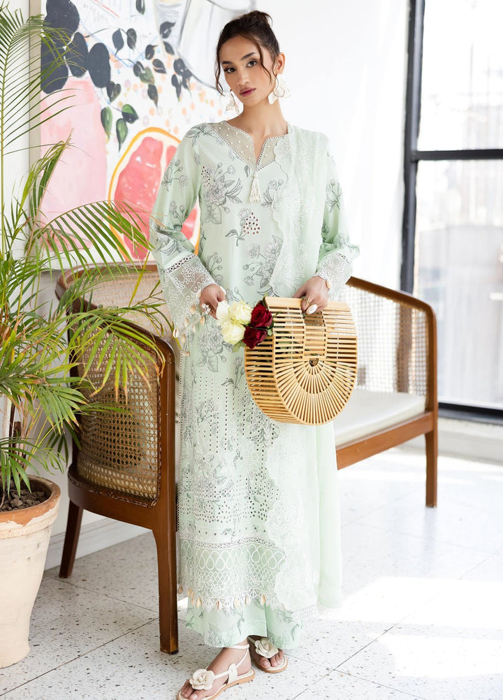 Afterhours by Mahnur Embroidered Lawn Suits Unstitched 3 Piece MN25AH D-4 Mint Mirage - Summer Collection