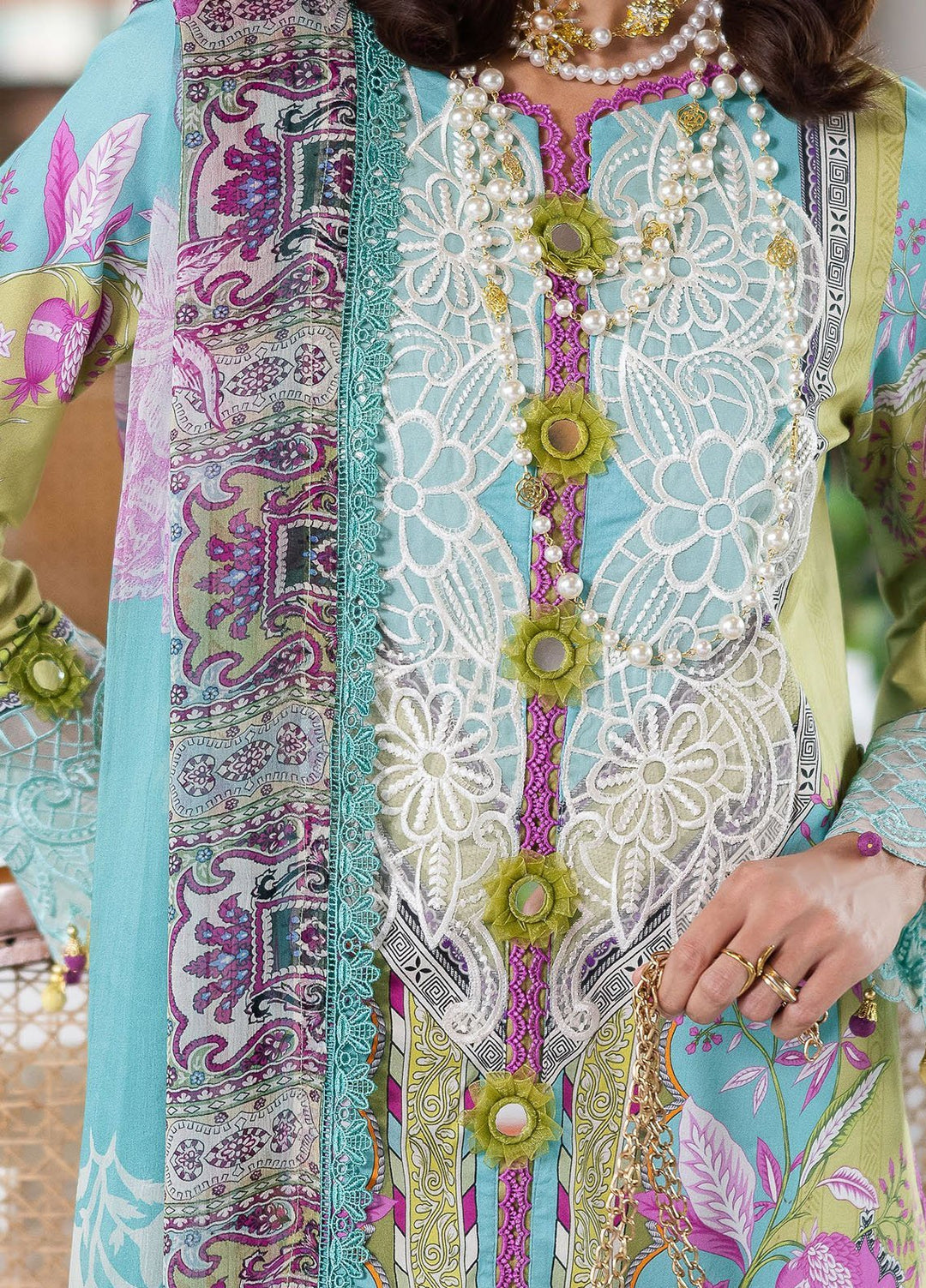 Afterhours by Mahnur Embroidered Lawn Suits Unstitched 3 Piece MN25AH D-7 Citrus Glow - Summer Collection