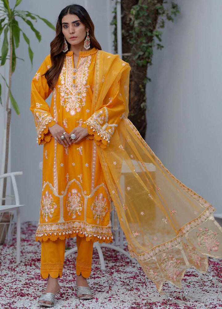 Agha Jaan Embroidered Lawn Suits Unstitched 3 Piece UR 06 - Festive Luxury Collection